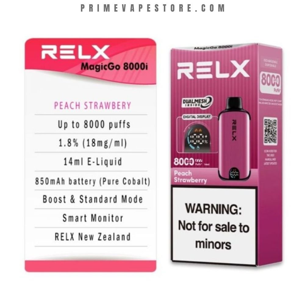 RELX MagicGo 8000 Puffs Peach Strawberry - Image 2